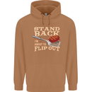 Flip Out Funny BBQ Grill Mens 80% Cotton Hoodie Caramel Latte