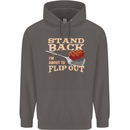 Flip Out Funny BBQ Grill Mens 80% Cotton Hoodie Charcoal