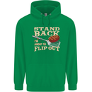 Flip Out Funny BBQ Grill Mens 80% Cotton Hoodie Irish Green