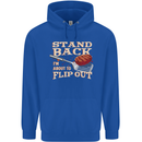 Flip Out Funny BBQ Grill Mens 80% Cotton Hoodie Royal Blue