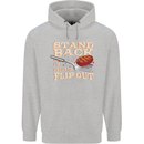 Flip Out Funny BBQ Grill Mens 80% Cotton Hoodie Sports Grey