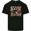 Flip Out Funny BBQ Grill Mens Cotton T-Shirt Tee Top Black