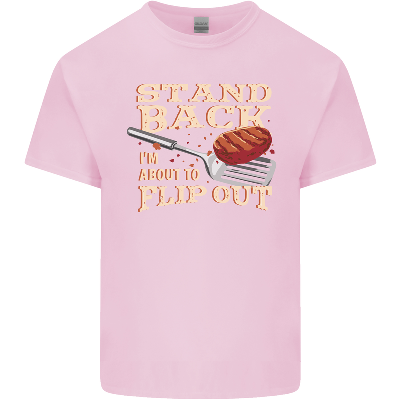 Flip Out Funny BBQ Grill Mens Cotton T-Shirt Tee Top Light Pink