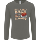 Flip Out Funny BBQ Grill Mens Long Sleeve T-Shirt Charcoal