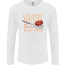 Flip Out Funny BBQ Grill Mens Long Sleeve T-Shirt White