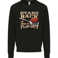 Flip Out Funny BBQ Grill Mens Sweatshirt Jumper Black