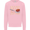 Flip Out Funny BBQ Grill Mens Sweatshirt Jumper Light Pink