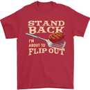 Flip Out Funny BBQ Grill Mens T-Shirt 100% Cotton Red