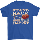 Flip Out Funny BBQ Grill Mens T-Shirt 100% Cotton Royal Blue