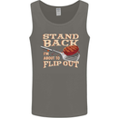 Flip Out Funny BBQ Grill Mens Vest Tank Top Charcoal