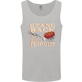 Flip Out Funny BBQ Grill Mens Vest Tank Top Sports Grey