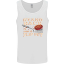 Flip Out Funny BBQ Grill Mens Vest Tank Top White