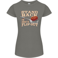 Flip Out Funny BBQ Grill Womens Petite Cut T-Shirt Charcoal