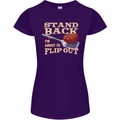 Flip Out Funny BBQ Grill Womens Petite Cut T-Shirt Purple