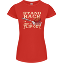 Flip Out Funny BBQ Grill Womens Petite Cut T-Shirt Red