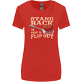 Flip Out Funny BBQ Grill Womens Wider Cut T-Shirt Red