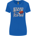 Flip Out Funny BBQ Grill Womens Wider Cut T-Shirt Royal Blue
