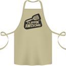Flipping Awesome Funny BBQ Chef Fathers Day Cotton Apron 100% Organic Khaki