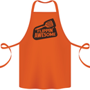 Flipping Awesome Funny BBQ Chef Fathers Day Cotton Apron 100% Organic Orange