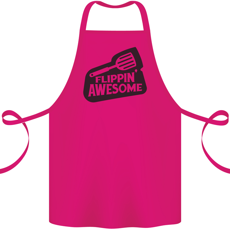 Flipping Awesome Funny BBQ Chef Fathers Day Cotton Apron 100% Organic Pink