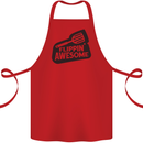 Flipping Awesome Funny BBQ Chef Fathers Day Cotton Apron 100% Organic Red