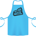 Flipping Awesome Funny BBQ Chef Fathers Day Cotton Apron 100% Organic Turquoise