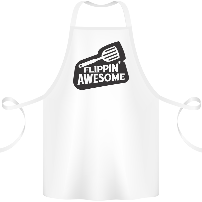 Flipping Awesome Funny BBQ Chef Fathers Day Cotton Apron 100% Organic White