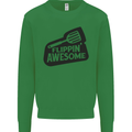 Flipping Awesome Funny BBQ Chef Fathers Day Kids Sweatshirt Jumper Irish Green