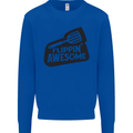Flipping Awesome Funny BBQ Chef Fathers Day Kids Sweatshirt Jumper Royal Blue