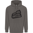 Flipping Awesome Funny BBQ Chef Fathers Day Mens 80% Cotton Hoodie Charcoal