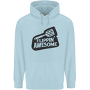 Flipping Awesome Funny BBQ Chef Fathers Day Mens 80% Cotton Hoodie Light Blue