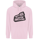 Flipping Awesome Funny BBQ Chef Fathers Day Mens 80% Cotton Hoodie Light Pink