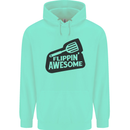 Flipping Awesome Funny BBQ Chef Fathers Day Mens 80% Cotton Hoodie Peppermint