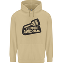 Flipping Awesome Funny BBQ Chef Fathers Day Mens 80% Cotton Hoodie Sand