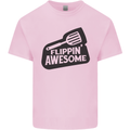 Flipping Awesome Funny BBQ Chef Fathers Day Mens Cotton T-Shirt Tee Top Light Pink