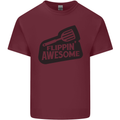 Flipping Awesome Funny BBQ Chef Fathers Day Mens Cotton T-Shirt Tee Top Maroon