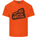 Flipping Awesome Funny BBQ Chef Fathers Day Mens Cotton T-Shirt Tee Top Orange