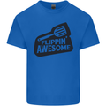 Flipping Awesome Funny BBQ Chef Fathers Day Mens Cotton T-Shirt Tee Top Royal Blue