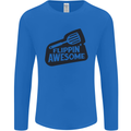 Flipping Awesome Funny BBQ Chef Fathers Day Mens Long Sleeve T-Shirt Royal Blue