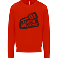 Flipping Awesome Funny BBQ Chef Fathers Day Mens Sweatshirt Jumper Bright Red