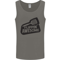 Flipping Awesome Funny BBQ Chef Fathers Day Mens Vest Tank Top Charcoal