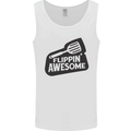 Flipping Awesome Funny BBQ Chef Fathers Day Mens Vest Tank Top White