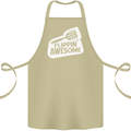 Flipping Awesome Funny Chef BBQ Fathers Day Cotton Apron 100% Organic Khaki