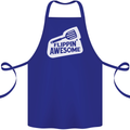 Flipping Awesome Funny Chef BBQ Fathers Day Cotton Apron 100% Organic Royal Blue