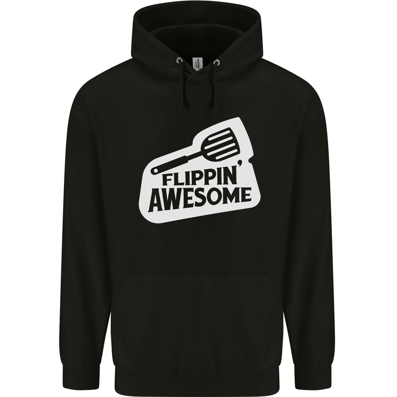 Flipping Awesome Funny Chef BBQ Fathers Day Mens 80% Cotton Hoodie Black