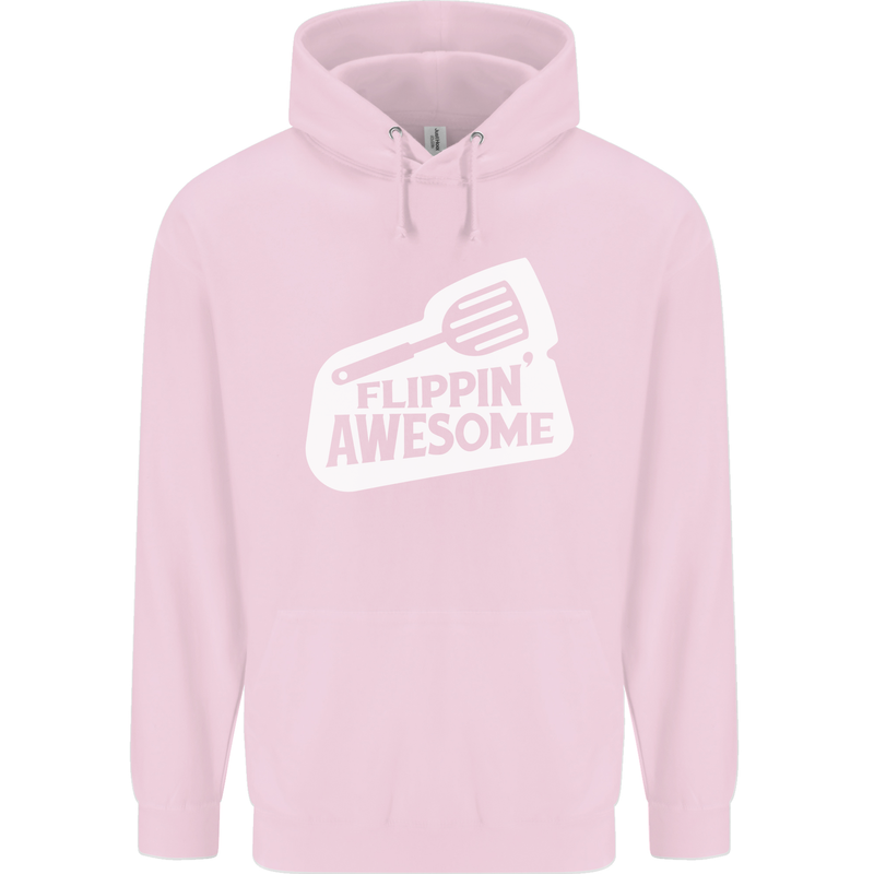 Flipping Awesome Funny Chef BBQ Fathers Day Mens 80% Cotton Hoodie Light Pink