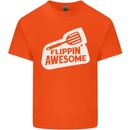 Flipping Awesome Funny Chef BBQ Fathers Day Mens Cotton T-Shirt Tee Top Orange