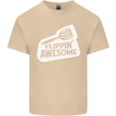Flipping Awesome Funny Chef BBQ Fathers Day Mens Cotton T-Shirt Tee Top Sand