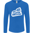 Flipping Awesome Funny Chef BBQ Fathers Day Mens Long Sleeve T-Shirt Royal Blue