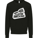 Flipping Awesome Funny Chef BBQ Fathers Day Mens Sweatshirt Jumper Black